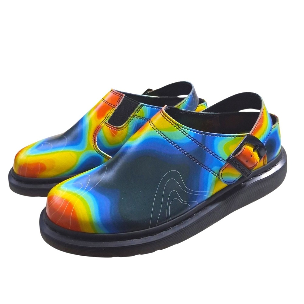 Dr. Marten Women's 8 Isham Genix Nappa Reclaimed Thermal Map Slingback Mule Clog